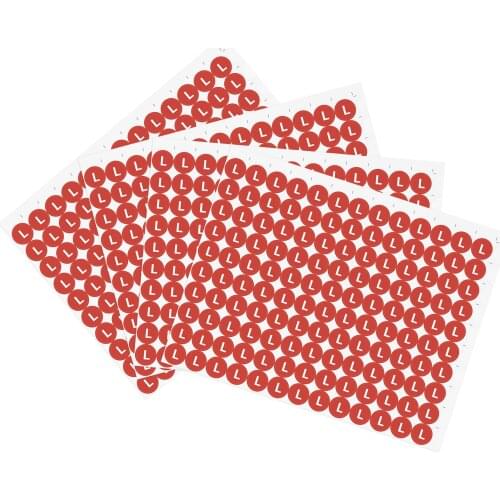 Uxcell Round Letter Stickers, 20mm Dia Letter L Self Adhesive PVC Label Red 500 Pcs