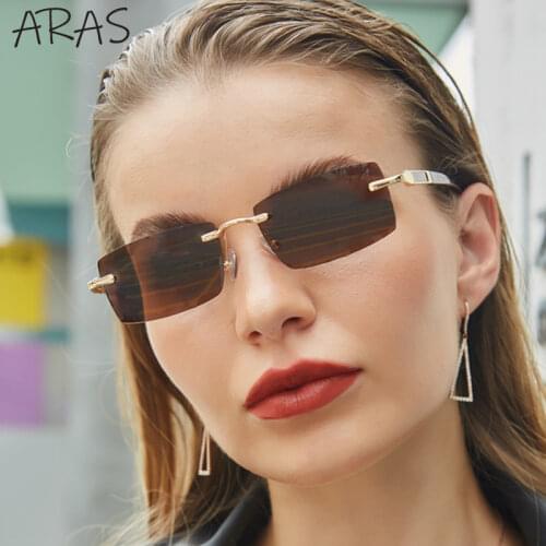 2021 New Fashion Rectangle Sunglasses Women Classic Retro Frameless For Female Male Sunglasses Brand Designer Gafas De Sol UV400