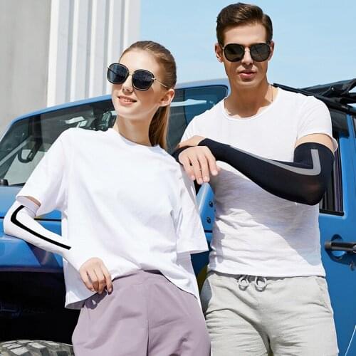 Summer Gloves Women Arm Warmers Sleeves Unisex Outdoor Travel Sunscreen Ice Silk Long Sleeve Sun Protection Cool Breathable