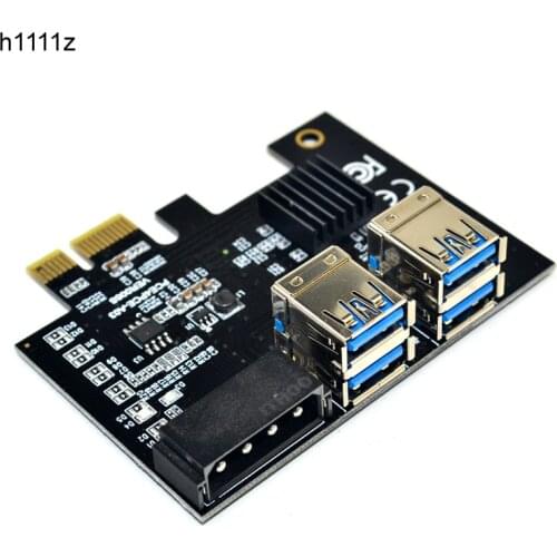 Riser PCI Express USB 3.0 1 to 4 Expansion Card PCI-E 1X to 16X Riser for Video Card Graphics Card BTC Miner Mining Add On Cards