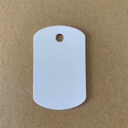 2022 Hot Sales Double Side White Aluminum Sublimation Blank Dog Tag with Metal Rings