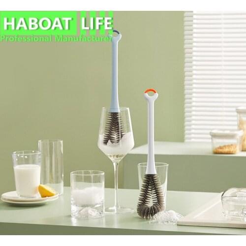 Long Handle Cup Washing Brush Household Soft Hair Bottle Brush Silicone Cup Brush Pacifier Brush Kitchen Items HB1205 H