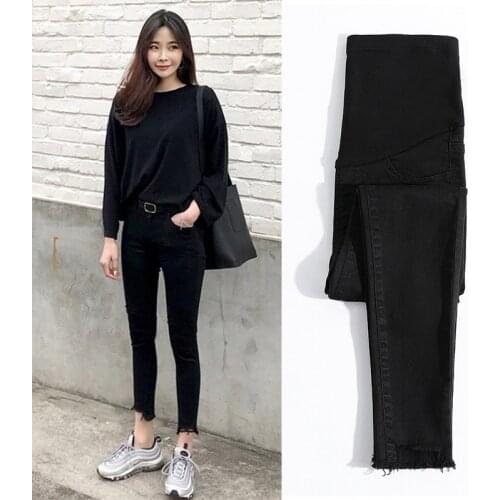 Spring Belly Skinny Maternity jeans Elastic Cotton Pencil Pregnancy Pants Clothes for Pregnant Women