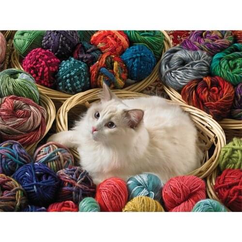 Cat Animal Printed Water-Soluble Canvas 11CT Cross-Stitch DIY Embroidery Patterns DMC Threads Handiwork Needlework Jewelry