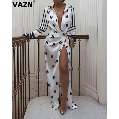 2020 Spring Summer New Arrival Elegant Fresh Chiffon Fabrics Sexy Club Deep V-Neck High Waist Women Chiffon Thin Maxi Dress
