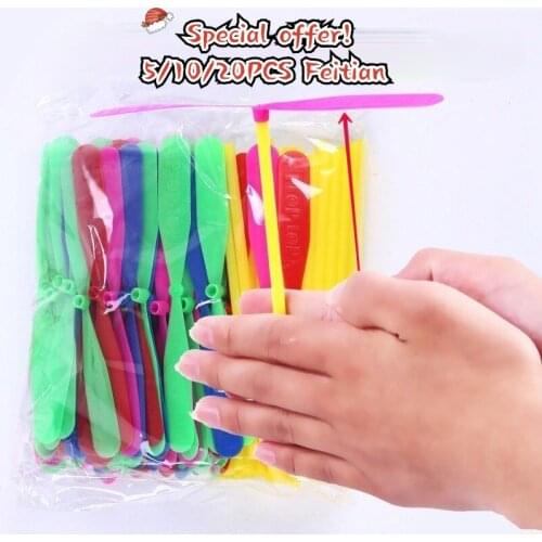 5/10/20 Bamboo Dragonfly Children Flying Sports Toys Nostalgic Funny Outdoor Spiral Flying Parachute Rotate In The Air Saucer