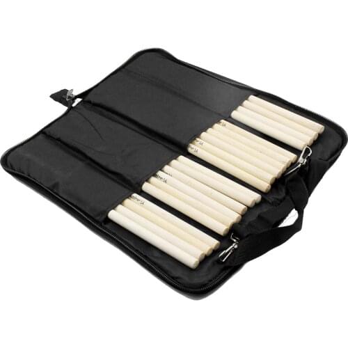 600D Drum Sticks Gig Bag Oxford Cloth Drumstick Bag Handy Strap Gripped Handle Pocket 5mm Cotton Padded Water-resistant
