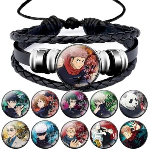 Anime Jujutsu Kaisen Bracelet Satoru Yuji Itadori Fushiguro Megumi Kugisaki Nobara Toge Inumaki Figure Charms Bangle Gift