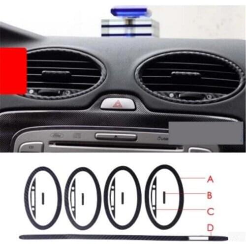 Cotochsun Car-styling air vent outlet trim 3D 5D carbon fiber decoration sticker Case For Ford Focus 2 MK2 2005-2013