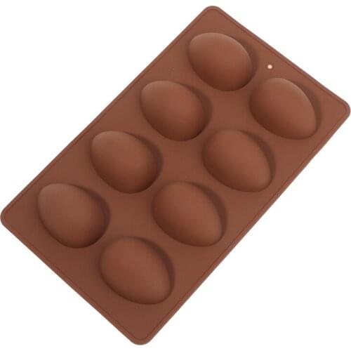 DIY 8 Eggs Shaped Easter Eggs Silicone Baking Mold Pastry Chocolate Pudding Mold
