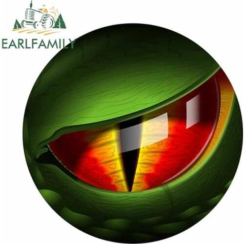 EARLFAMILY 13cm x 13cm for Dinosaur Dragon Eye Car Sticker Funny Creationary Motorcycle Vinyl Car Wrap Occlusion Scratch Decal