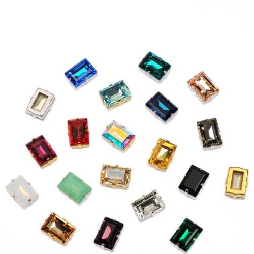 K9 Crystal Sew On Claw Rhinestones Best Fancy Stone Setting Rectangle Mix Colors Strass Glass Rhinestone for jewelry craft