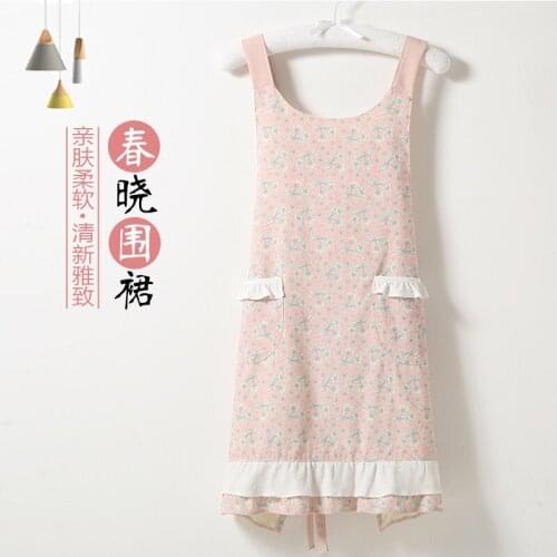 Korean fashion ladies home kitchen waterproof and oil-proof cooking apron cute