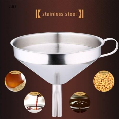 Kitchen Accessories Stainless Steel Funnels Large 14.8*12.5cm With Detachable Strainer For Liquid Tools