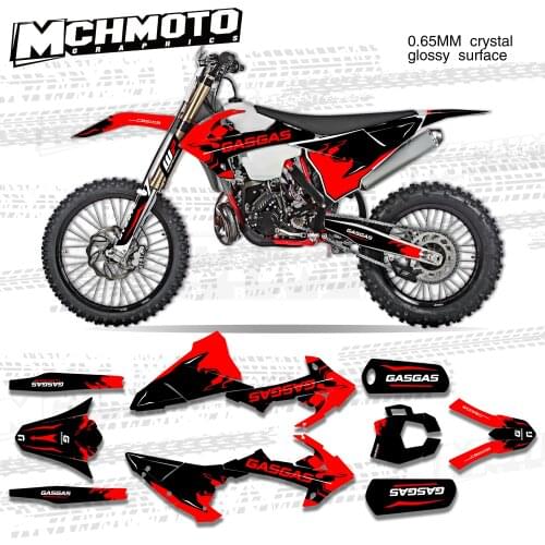 MCHMFG for Custom Team Graphics Backgrounds Decals Stickers Kit For GASGAS EC 2018 2019 2020 Decals Stickers
