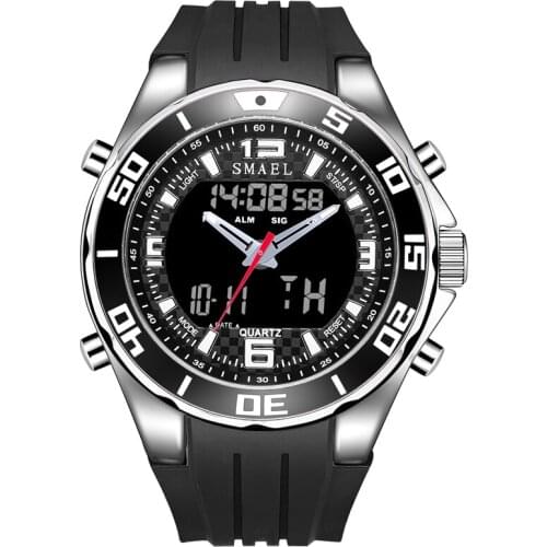 SMAEL Watch Men Sports Watches Rubber Band Analog Digital LED Electronic Quartz Wristwatch Blue relogio masculino heren horloge