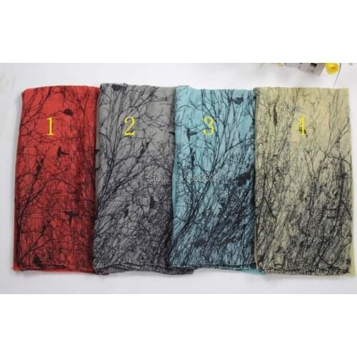 Soft Fashion new birds on tree Print Animal Scarf Shawl Wrap Ladies Spring Accessories 100pcs/lot mixed color