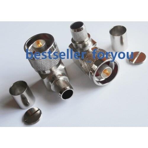 N Male Connector Right Angle RA Plug Sloder Crimp For RG8 LMR400 RG213 RG165 RG393 Cable RF Connector