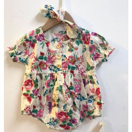 New 2021 Newborn Infant Baby Girls Flower Rompers Clothing Summer Kids Girl Short Sleeve Rompers Clothes