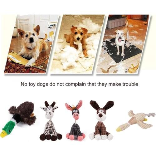 2021 New Cute Plush Toys Squeak Pet Wolf Rabbit Animal Plush Toy Chew Whistling Dog Duck Molar Pet toys Supplies Stuffed Squeak
