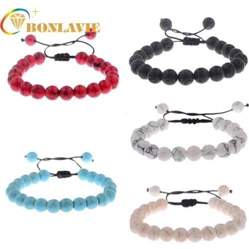 NUNCAD Jewelry Turquoise Stone Bead Bracelet Bracelet Elastic Handmade Bracelet Wholesale Good Quality
