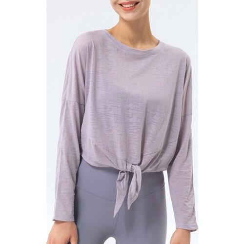 NWT Women Loose Long Yoga Blouse Long Sleeve Gym T-shir Lightweight Clothes Hollow Out Stretch Sexy Long Blouse Gym Tank