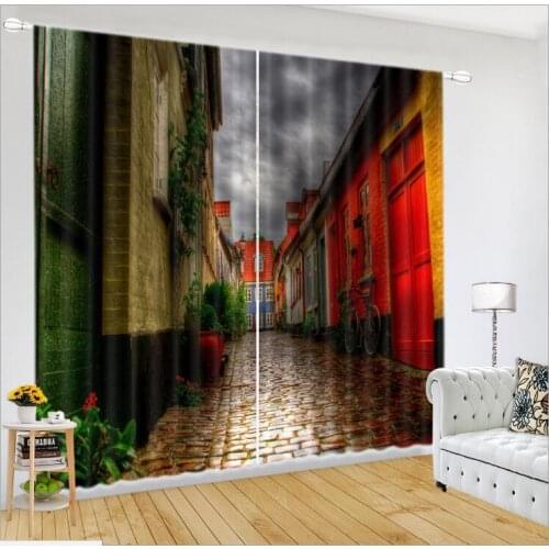 3d printed Curtains Blackout Dark cloud cottage 3D Window Curtains Living Room Hotel Bedroom Drapes Rideaux Cortinas pillowcase