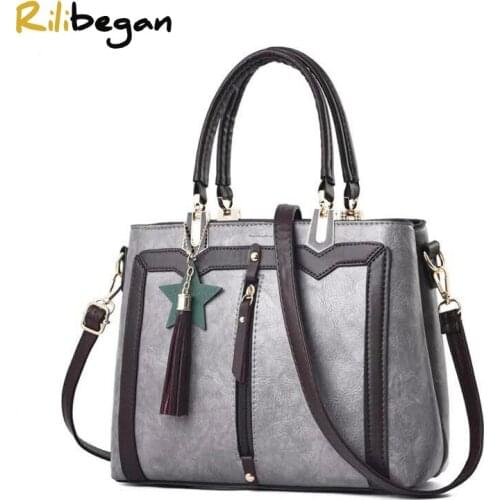 New Fashion PU Women Single Shoulder Bags Leather PU Top-Handle Bag Women Large Capacity Femal Crossbody Bag Womens Handle Bag