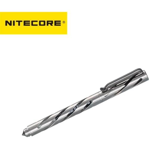 NITECORE NTP10 Titanium Tactical Pen Hallow Carve Body Tungsten Steel Tapered Tip Matt Aluminum Alloy Pen Self-defense Case