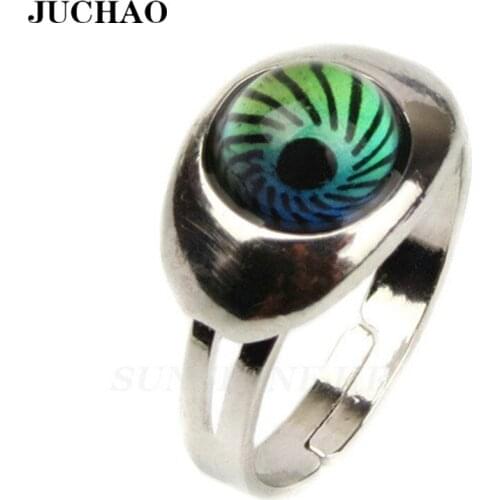 JUCHAO Vintage Color Change Mood Ring Eye Emotion Feeling Changeable Ring Temperature Control Color Rings For Women