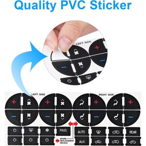 Waterproof AC Button Repair Decals Stickers for GM Vehicles Fix Ruined Faded A/C Center Controls Car Styling Decoration