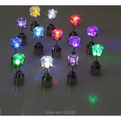 Charm LED Stud Earring Ladies Crown Glowing Crystal Funny Earrings Women Fine Fashion Jewelry For Dance Party S201740