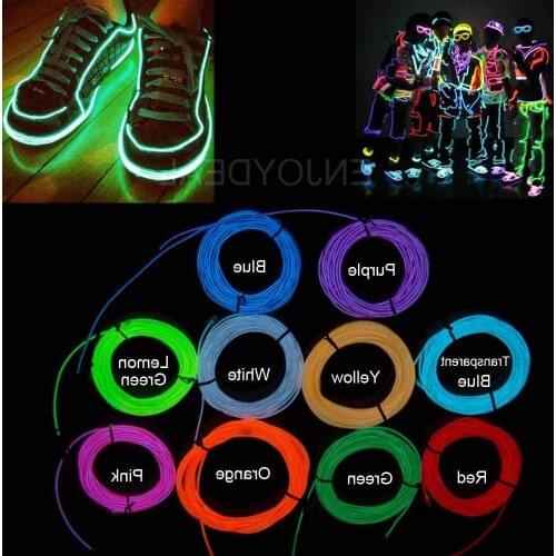 1M/2M/3M/5M/10M Neon Light Dance Party Decor Light Neon LED lamp Flexible EL Wire Rope Tube Waterproof LED Strip