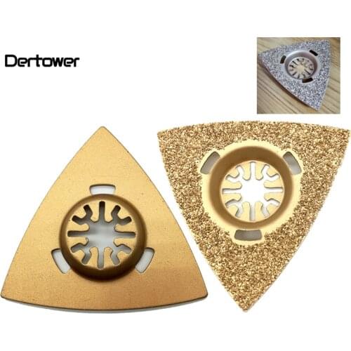 1pc 80mm Golden Universal Oscillating MultiTool Blades Triangle Carbide Rasp For Renovator Power Grinding Stone Oscillating Tool