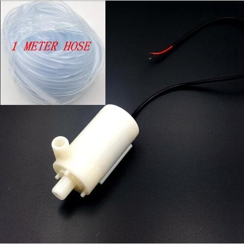 1PCS DC 2.5-6V Low Noise Max 120L/H Mini Amphibious Water Pump with One Meter Hose