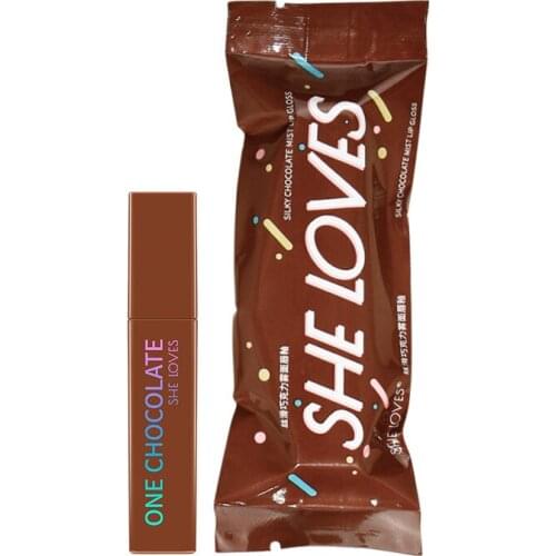 1PC Chocolate Matte Lip Glaze New Plum Color Red Velvet Matte Fog Surface Not Easy To Fade Waterproof Lip Glaze Lipstick TSLM1