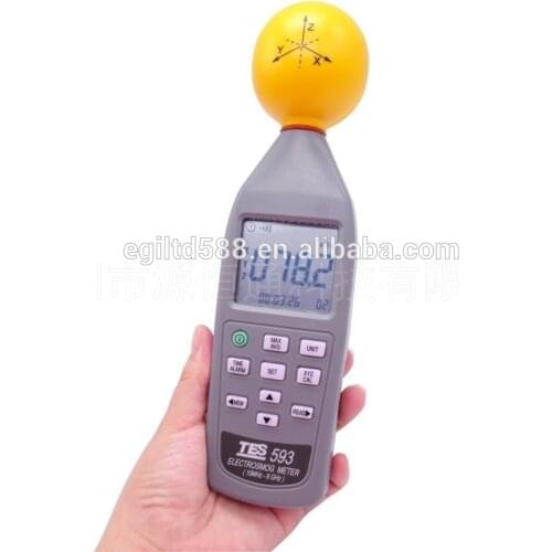 100% Original New Made in Taiwan TES-593 EMF Meter Triaxial Data Logger The Electromagnetic Radiation Detector + Fast Shipping