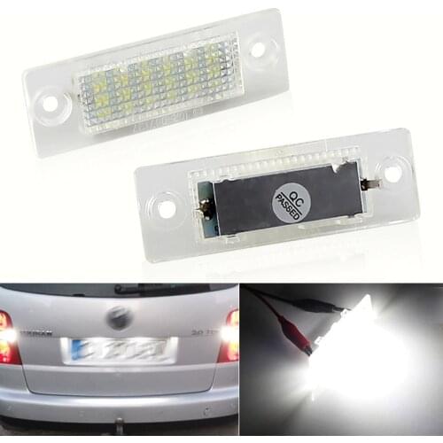 2x LED License Plate Lamp Number Plate Light For VW Volkswagen Multivan Passat Variant Transporter Caravelle For Skoda Superb