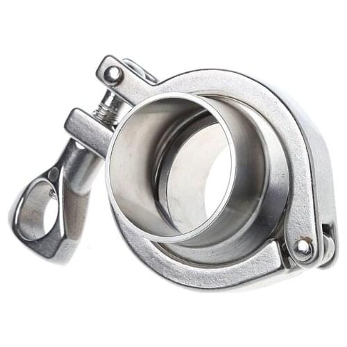 38mm 1.5" OD SS304 Sanitary Pipe Weld Ferrule + Tri Clamp + PTFE Gasket Set