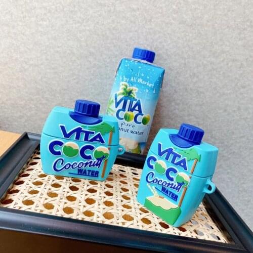 3D Creative Coconut Case for Airpods 1 2 Protective Cover Wireless Bluetooth Headset Silicone Shell for Airpods Pro Personality