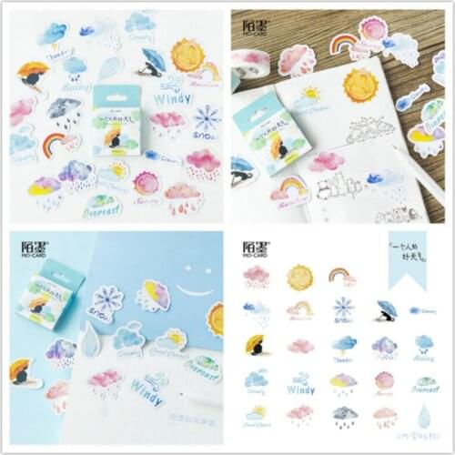 45Pcs/set w16 Stationery weather pattern Diary Halloween Creative Cute Student Supply Notebook Diary