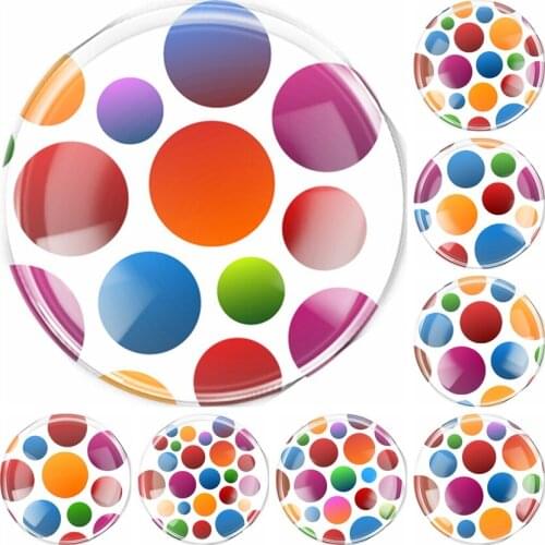 Handmade 6 Size Glass Mixed Graffiti Round Flatback Camo Cabochon Domed DIY Jewelry Charm Photo Pendant Setting