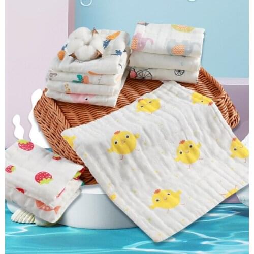 6pcs 6 Layer Baby Handkerchief Square Towel 25x25cm/30*30cm Muslin Cotton Infant Face Towel Wipe Cloth Baby Stuff for Newborns