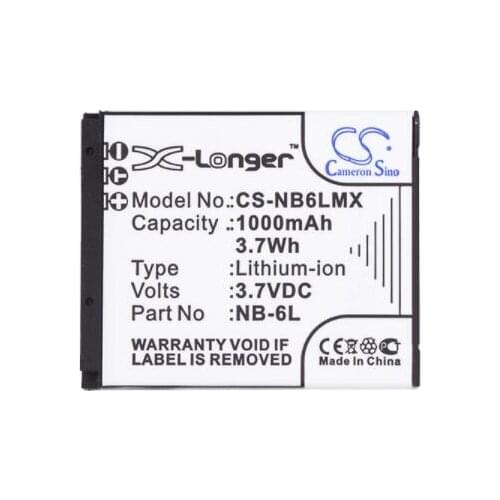 Cameron Sino 1000mAh battery for CANON Digital IXUS 200 IS 210 95 IS IXUS 105 105 IS 210 300 HS NB-6L NB-6LH Camera Battery