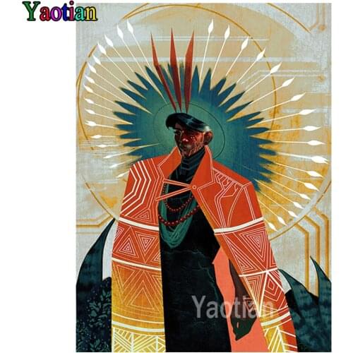 Indian Tribe Chief Diy Diamond Painting Mosaic Full Square/Round Drill cross stitch painting,Puzzle Embroidery 5D Home Decor