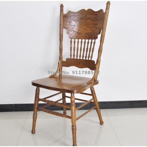 American Windsor retro solid wood chair carved European style chair carved makeup chair net red computer home bedroom study