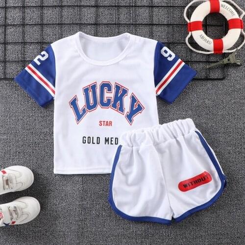 Basketball Clothes Boys Summer Sport Suit Kids Clothing Short Sleeve + Shorts 2 Piece Set Girls Clothes 2-8 Year