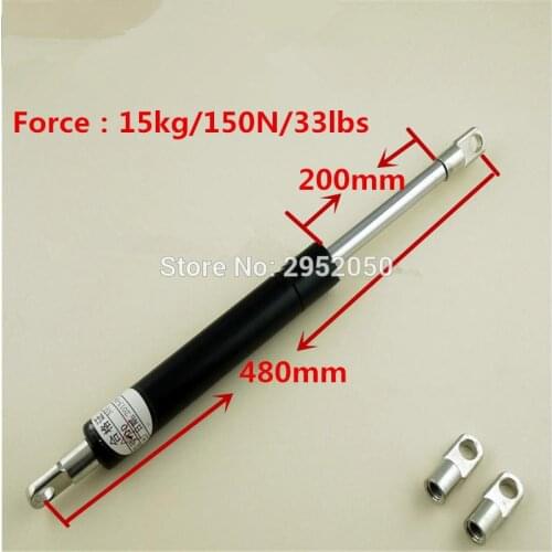 Free shipping 200mm*480mm 15kg/ 33lbs M8 pneumatic Auto Gas Spring, Lift Prop Gas Spring Damper