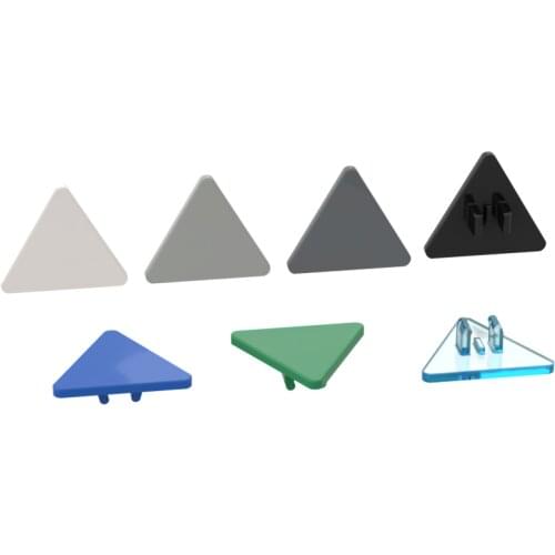 BuildMOC 30259 2.2 x 0.6 x 1.9 Road sign 2 x 2 triangle with clip 39728 For Building Blocks Parts DI