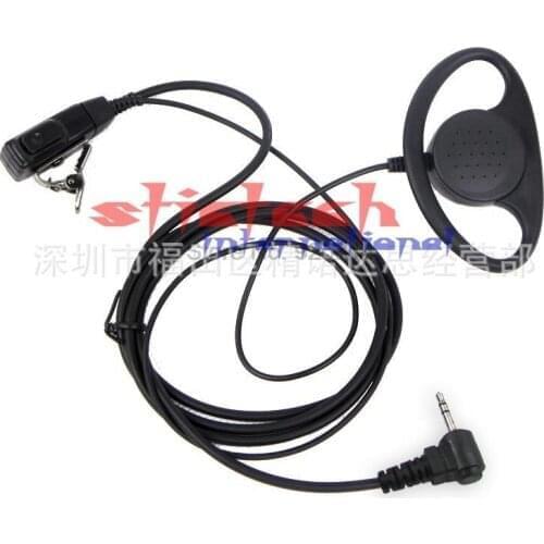 By dhl or ems 100pcs 1 Pin FBI Earhook Earpiece D Type Headset PTT for Motorola Talkabout Portable RadioT3 T4 Walkie Talkie FR50